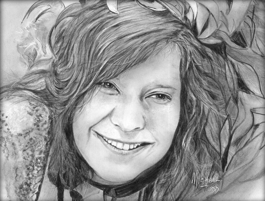 900x684 Janis Joplin Drawing By Michael Todd - Janis Joplin Sketch