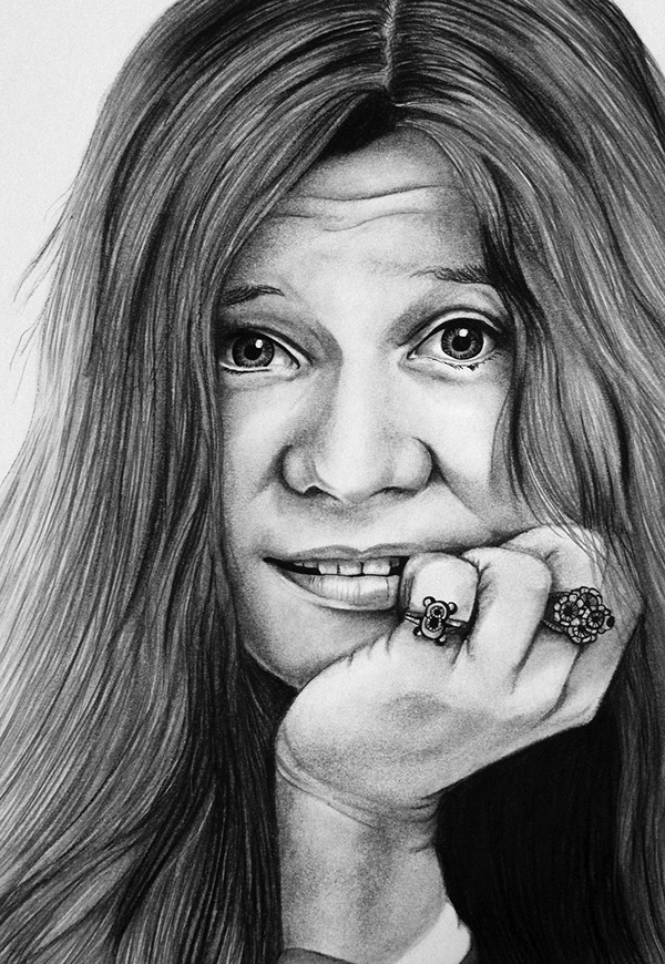600x870 Janis Joplin On Behance - Janis Joplin Sketch