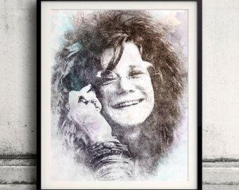 340x270 Janis Joplin Sketch Etsy - Janis Joplin Sketch