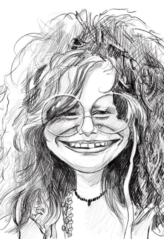 550x800 Sketch Of The Day Janis Joplin Slatten Studios - Janis Joplin Sketch