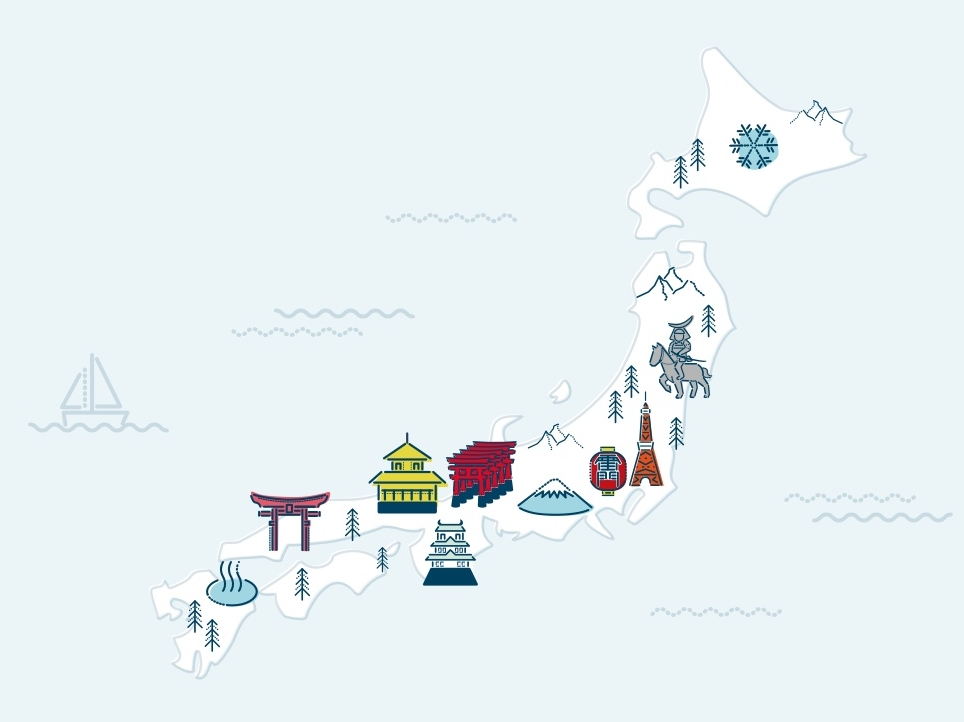 964x722 Japan Map By Kiwako Miura - Japan Map Sketch