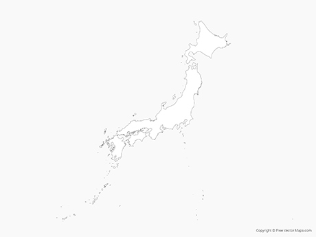 460x345 Vector Maps Of Japan Free Vector Maps - Japan Map Sketch