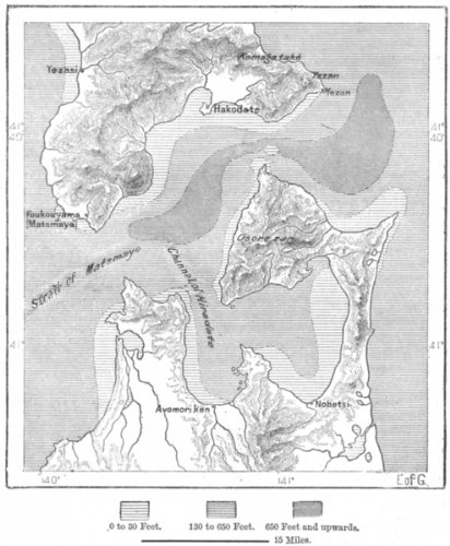 412x500 Japan. Tsugar Strait, Yeso Hondo, Sketch Map - Japan Map Sketch