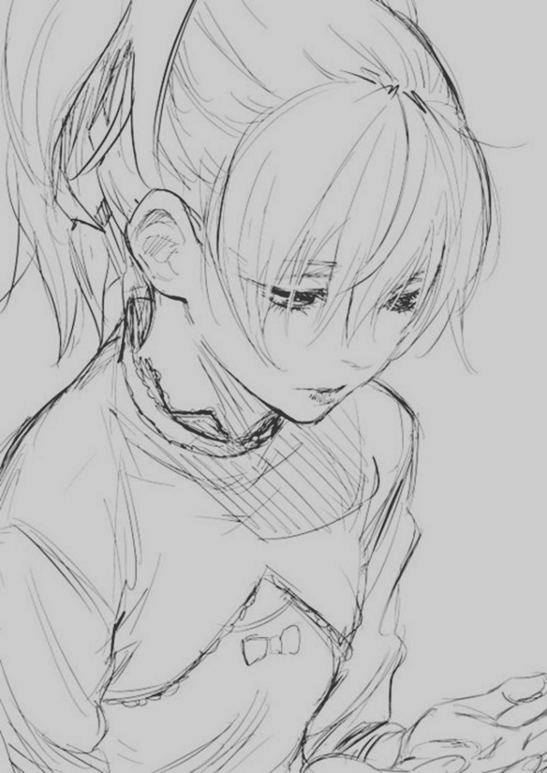 600x847 40 Amazing Anime Drawings And Manga Faces - Japanese Anime Sketches