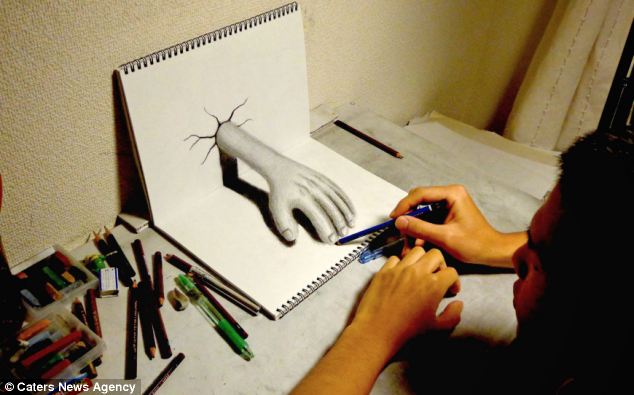 634x395 Japanese Artist Who Makes His Drawings Leap Off The - Japanese Art Sketches