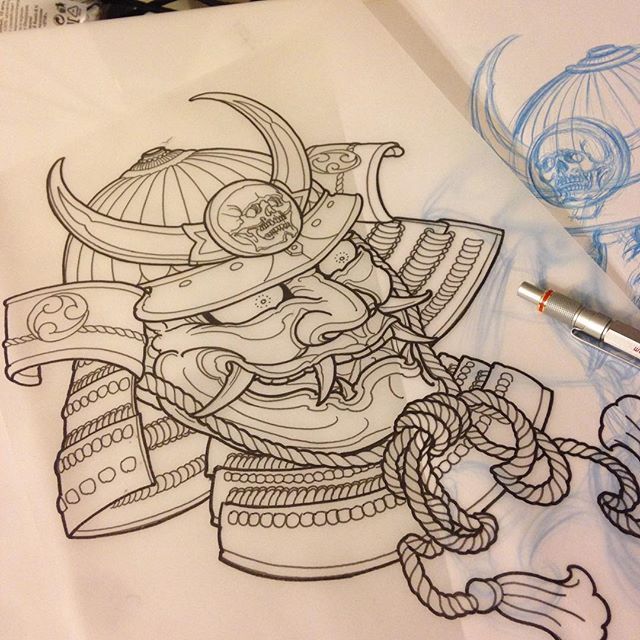 640x640 Oni Samurai - Japanese Art Sketches