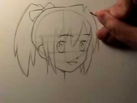 480x360 How To Draw Manga Head Shape Amp Facial Features - Japanese Cartoon Sketch