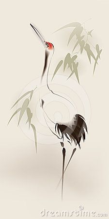 225x450 Pin By Elena Seitz On Japan And Oriental World - Japanese Crane Sketch