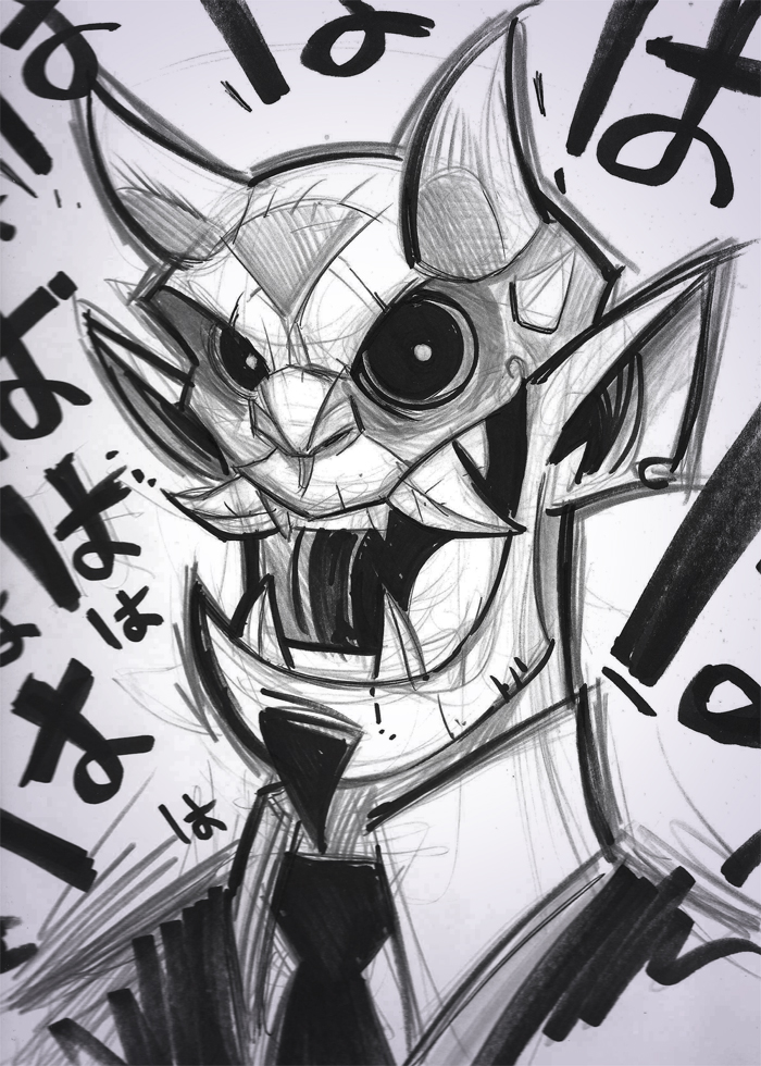 700x980 Japanese Demon Sketch By Frogbillgo - Japanese Demon Sketch