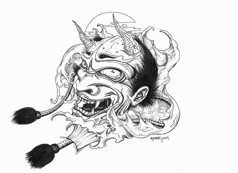 800x581 Living Dangerously My Japanese Oni Tattoo - Japanese Demon Sketch