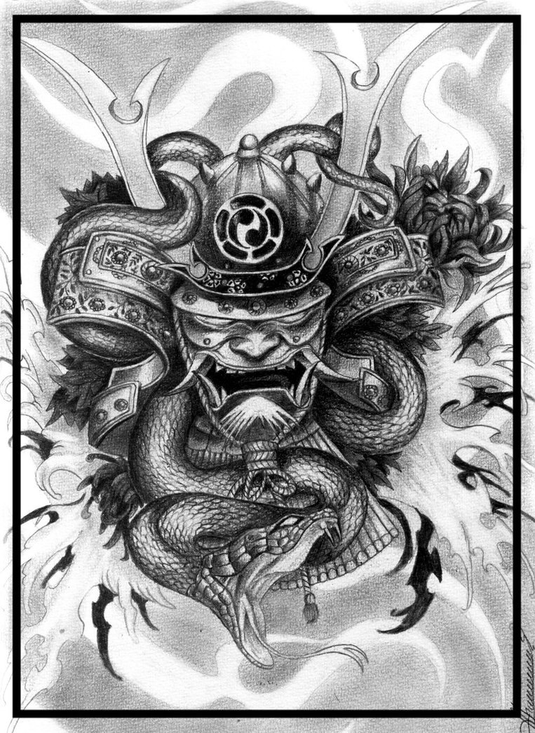 763x1046 Samurai Demon By Orlan 21 - Japanese Demon Sketch