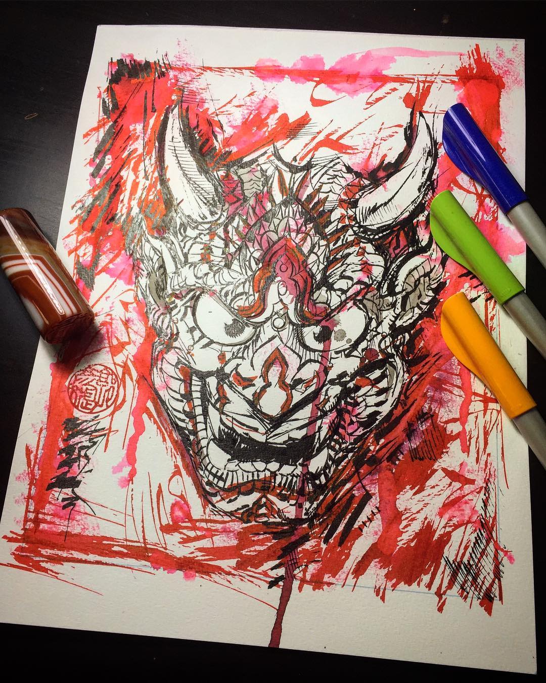 1080x1350 Japanese Demon Mask Sketch On Instagram - Japanese Demon Sketch