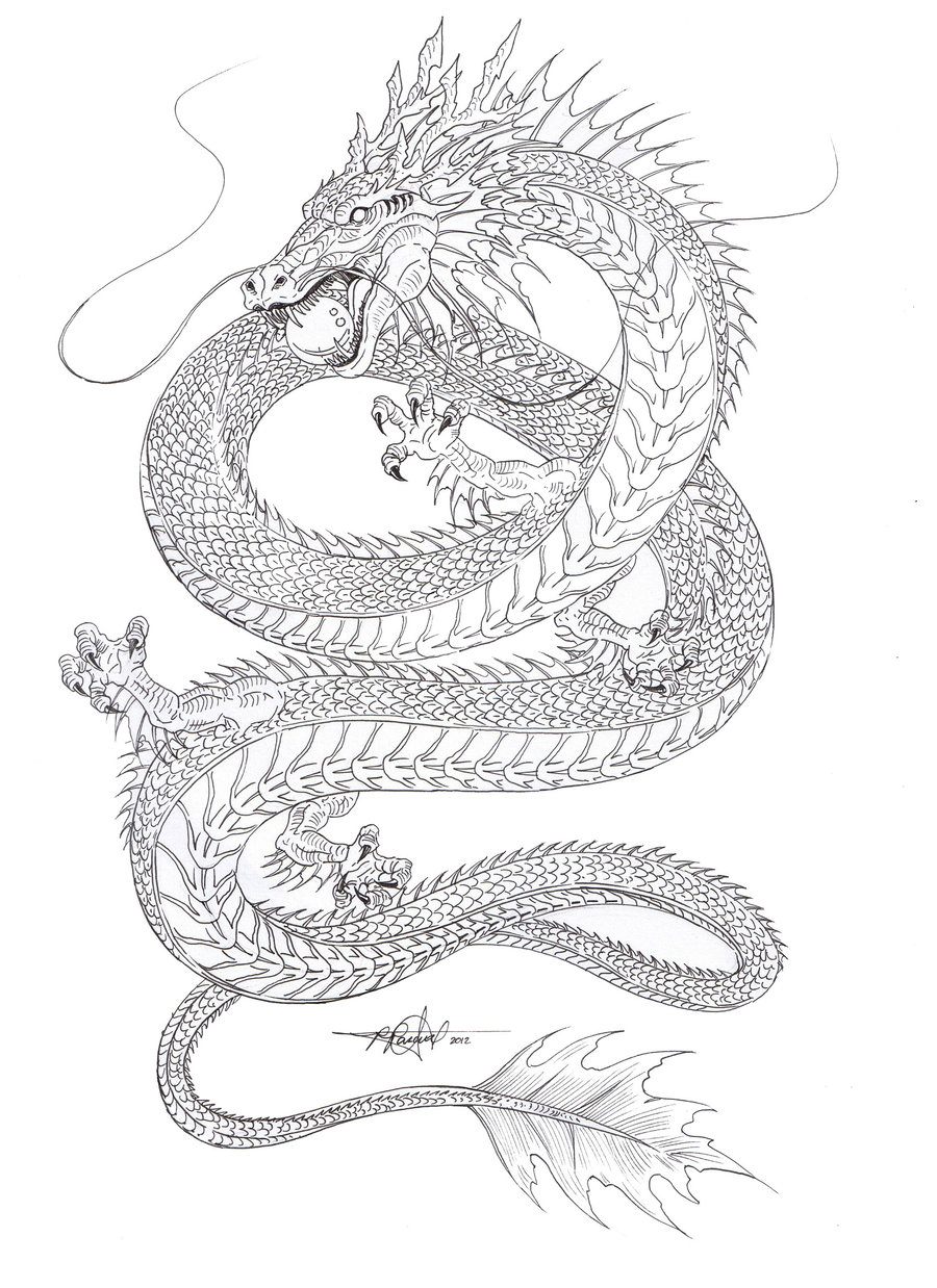 Japanese Dragon Sketch at PaintingValley.com | Explore collection of ...