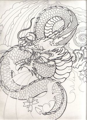 300x413 Japanese Dragon Drawing Japanese Dragon Flash Japanese - Japanese Dragon Sketch