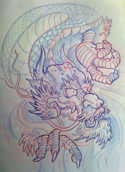 500x685 Japanese Dragon Head Tattoo Flash 1000 Images About Japanese - Japanese Dragon Sketch