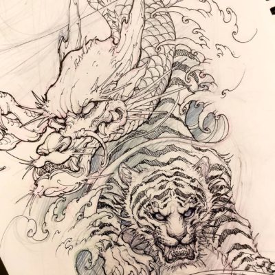 Japanese Dragon Sketch at PaintingValley.com | Explore collection of ...