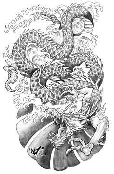 Japanese Dragon Sketch at PaintingValley.com | Explore collection of ...