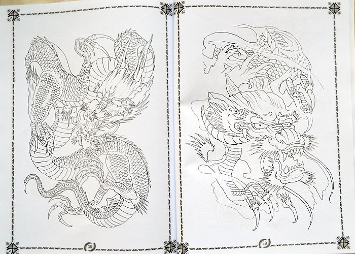 700x500 Dragon Ghost Skull Flower Japan Japanese Style Tattoo Flash Book - Japanese Dragon Sketch