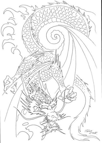 Japanese Dragon Tattoo Sketch At Paintingvalley.com 