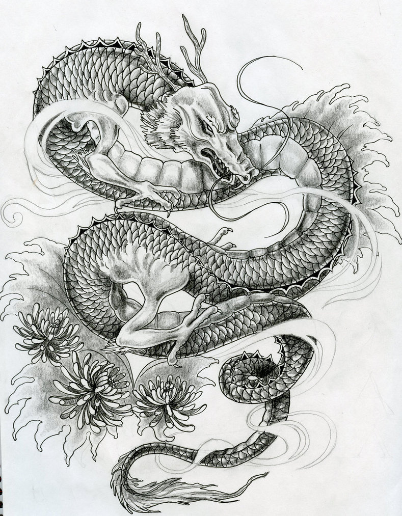 789x1013 Japanese Dragon Tattoo Design By Zakariaseatworld - Japanese Dragon Tattoo Sketch