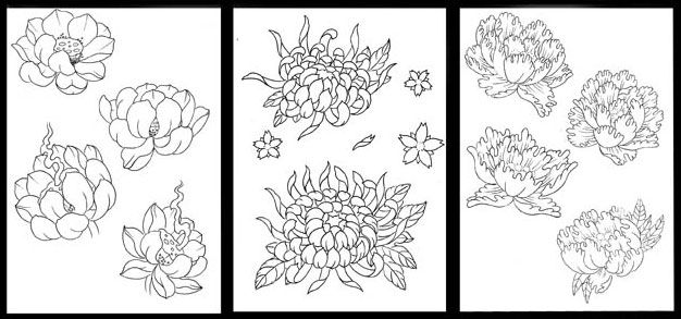 626x293 Matt Hunt Japanese Flowers Sketch Book. Modern Body Art To Try - Japanese Flower Sketch