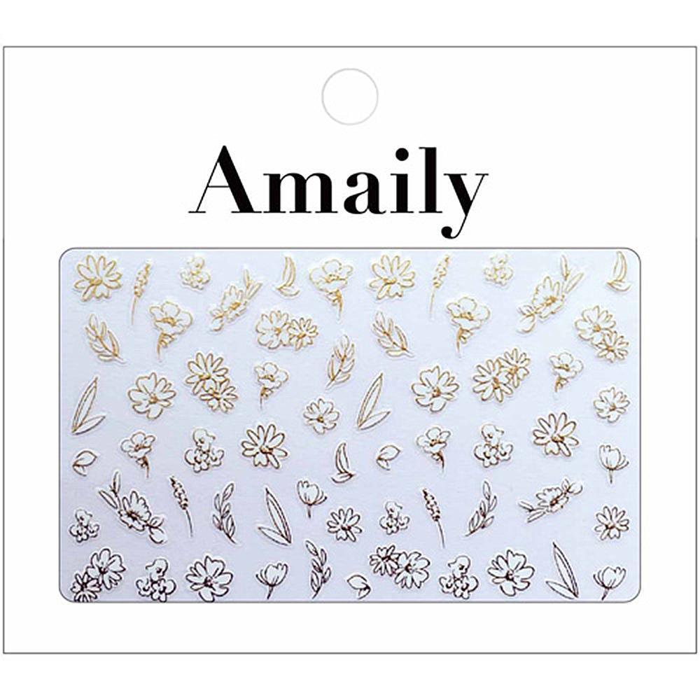 1000x1000 Amaily Japanese Nail Art Sticker Flower Sketch Gold Daily Charme - Japanese Flower Sketch