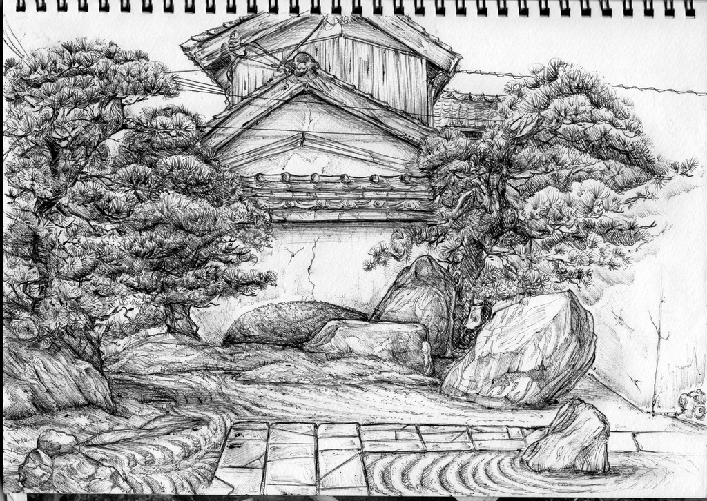 Japanese Garden Sketch