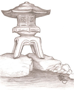 248x300 Japanese Garden Drawings Fine Art America - Japanese Garden Sketch