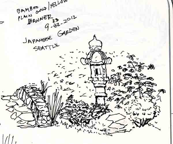 600x499 Urban Sketchers Seattle Japanese Garden Sketches - Japanese Garden Sketch