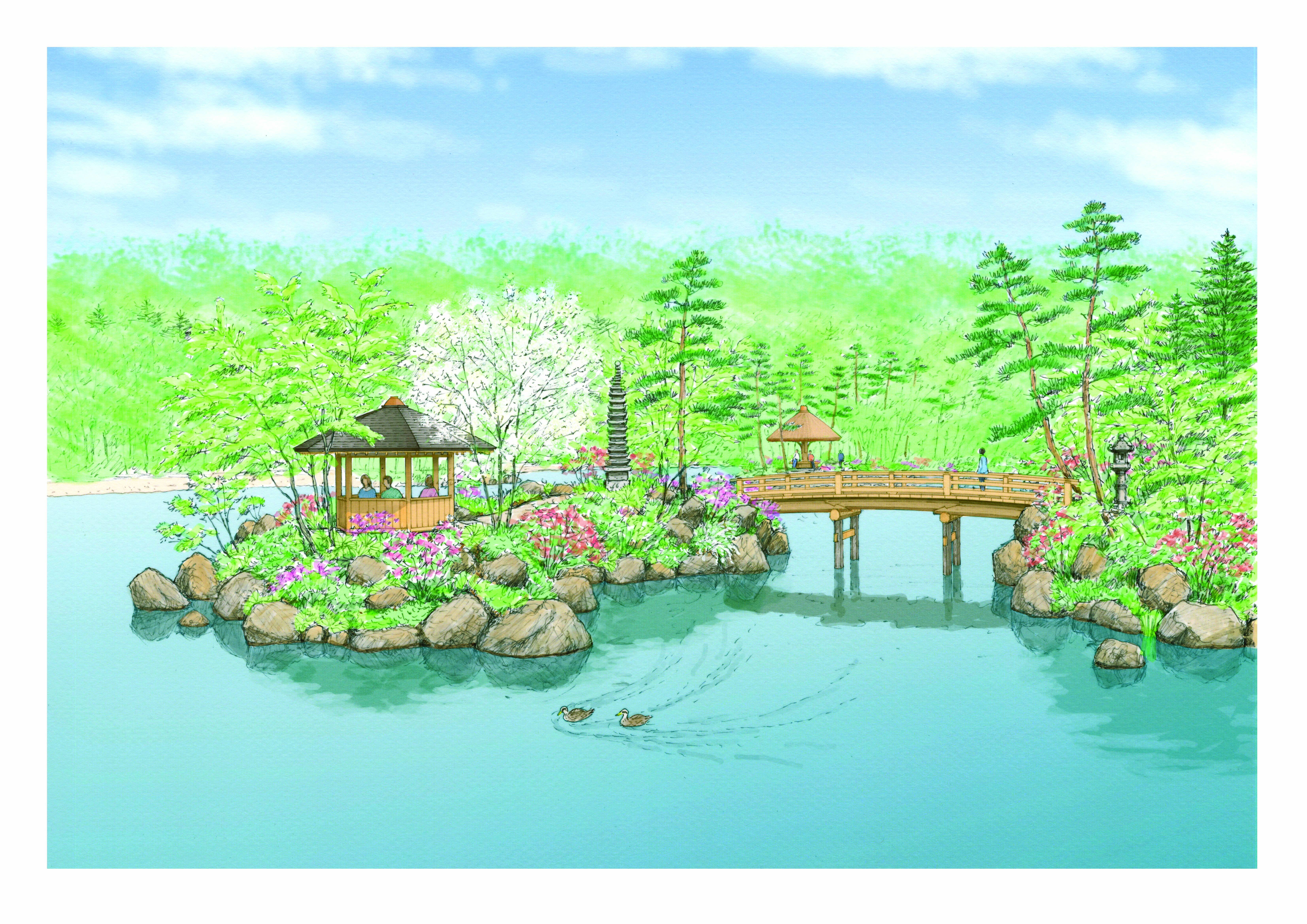 6614x4678 Japanese Garden Ahead Of Schedule Frederik Meijer Gardens - Japanese Garden Sketch