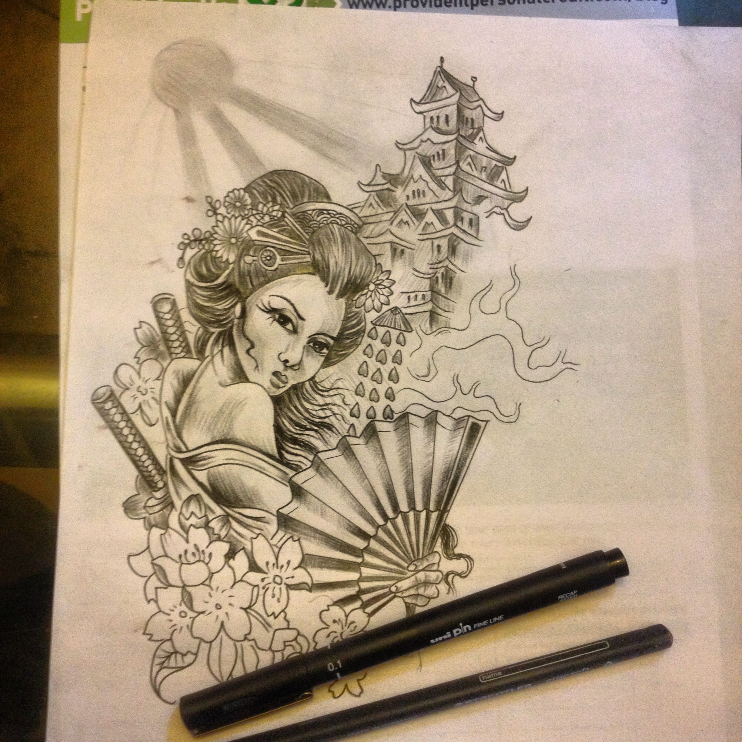 2448x2448 Sketch Up For A Japanese Geisha Half Sleeve Im About To Bang Out - Japanese Geisha Sketch