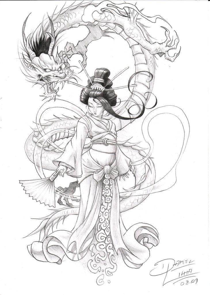 730x1025 Japanese Geisha Sketch - Japanese Geisha Sketch