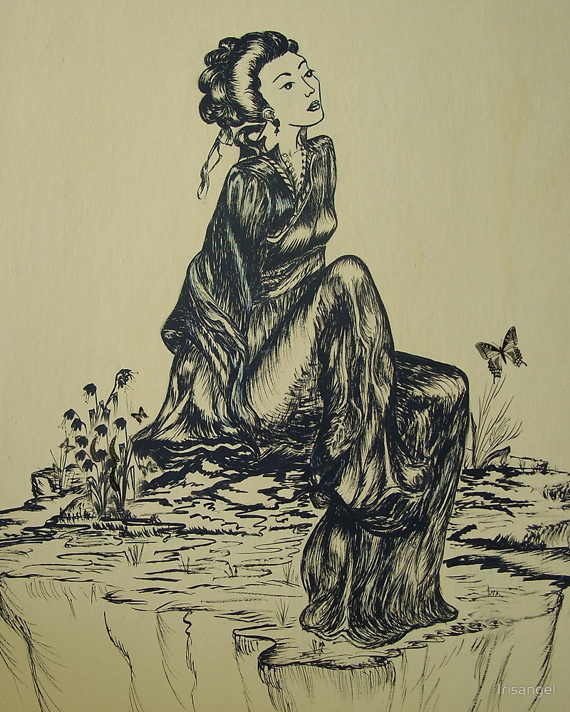 800x1000 Drawn Geisha Japanese Woman - Japanese Geisha Sketch