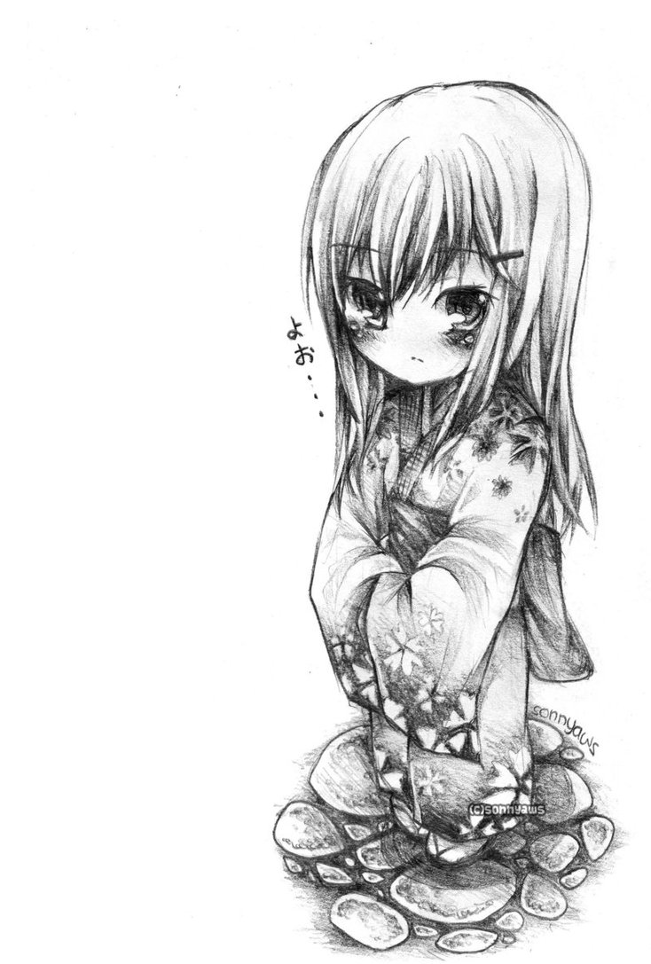 734x1087 Japanese Girl By Sonnyaws - Japanese Girl Sketch