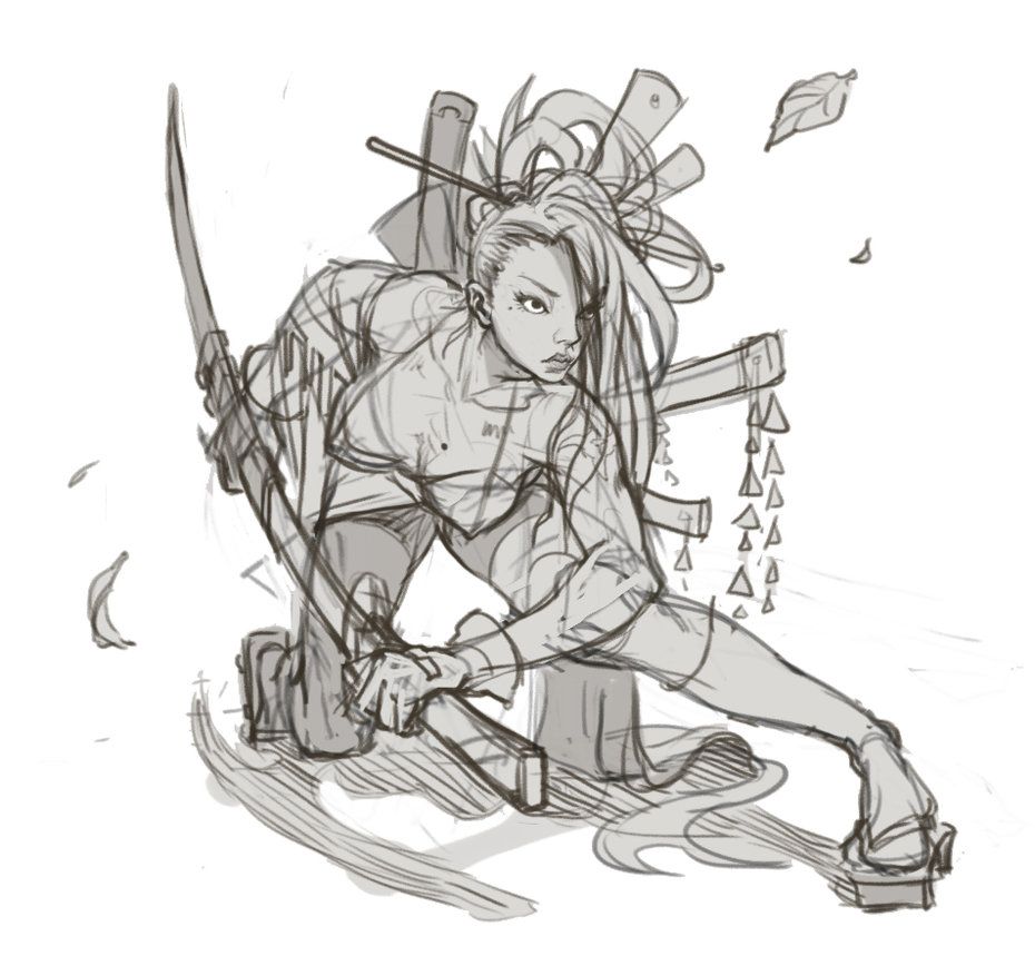 930x859 Rough Drawing Japanese Girl, Sketches Concept - Japanese Girl Sketch