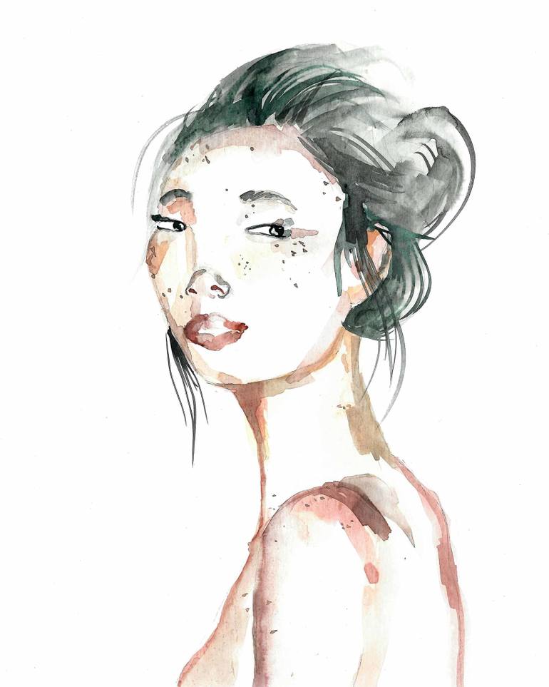 770x963 Japanese Girl Painting By Jivka Dacheva Saatchi Art - Japanese Girl Sketch