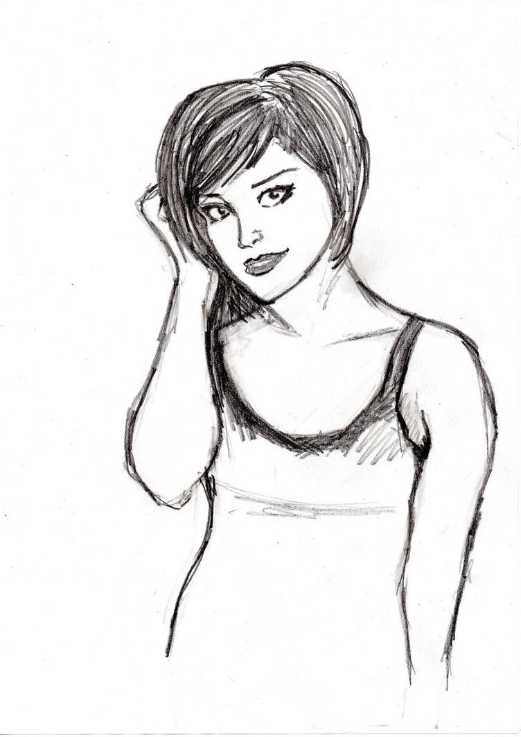 752x1063 Cute Girl Pencil Sketch Japanese Girl Sketch - Japanese Girl Sketch