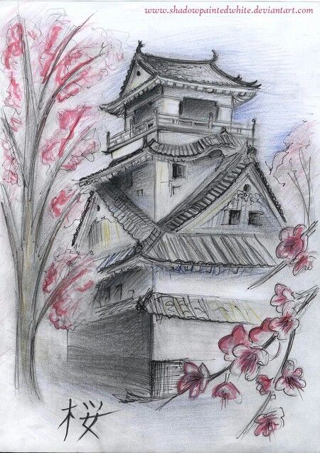 450x637 Japanese House Drawing Angkana Japanese - Japanese House Sketch