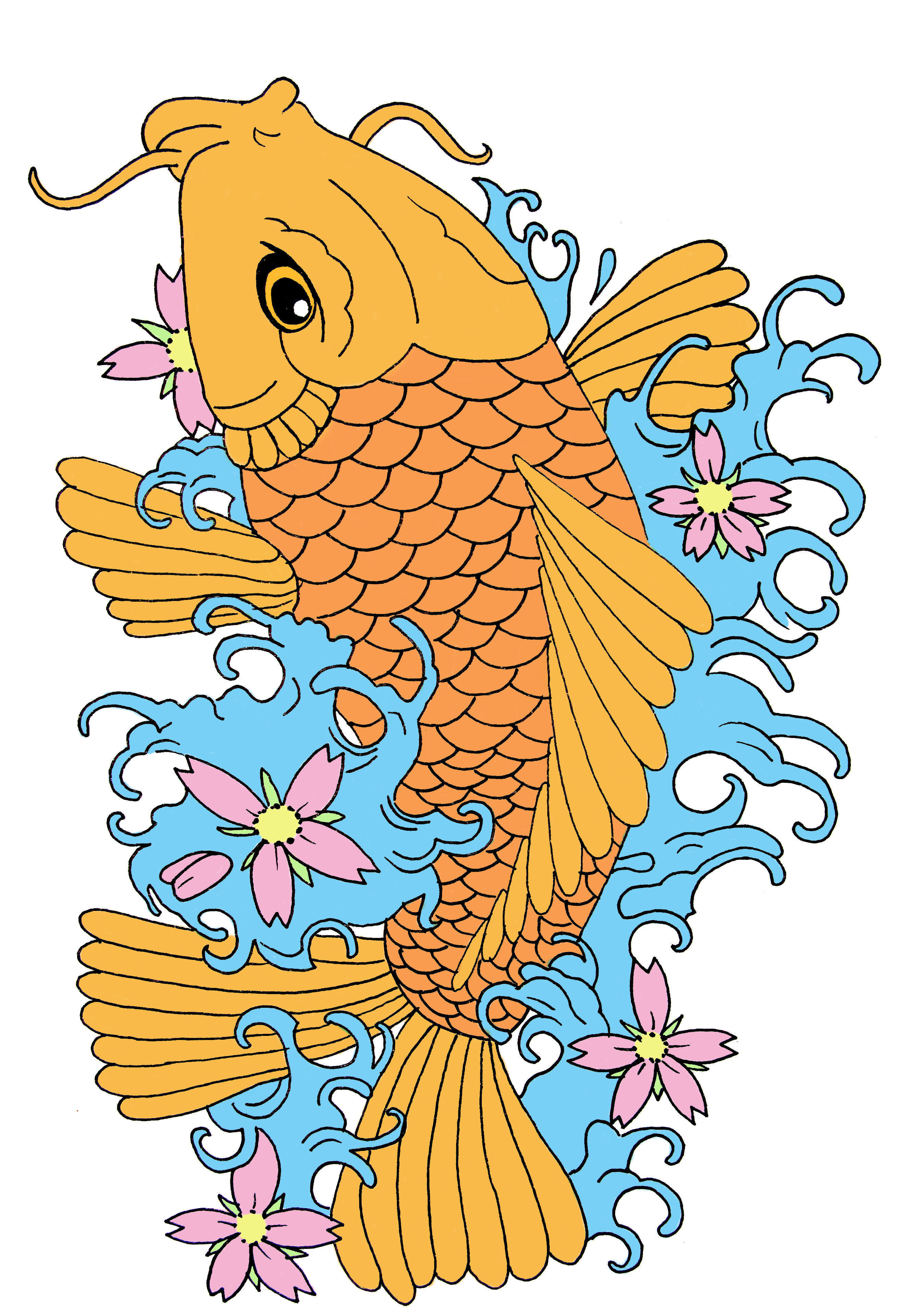 2635x3843 Japanese Koi Fish Drawing - Japanese Koi Fish Sketches