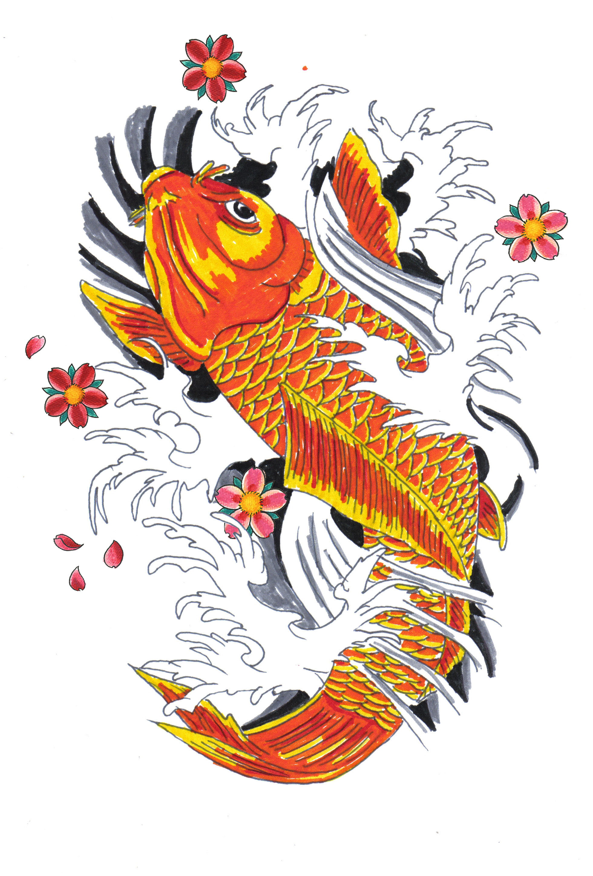 Japanese Koi Fish Sketches at PaintingValley.com | Explore collection