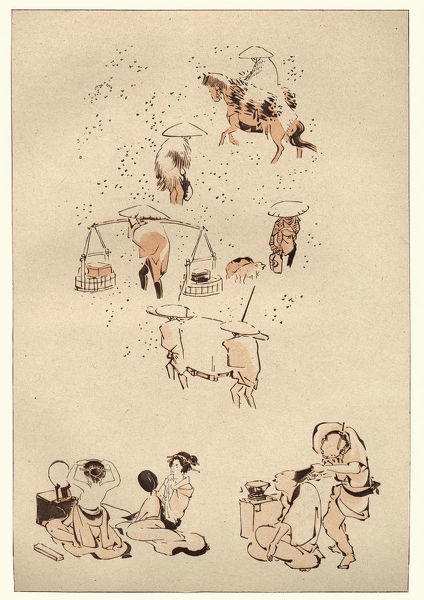 424x600 Japanese Art, Small Sketches Of Everyday Life, By Keisai Yeisen - Japanese Sketches