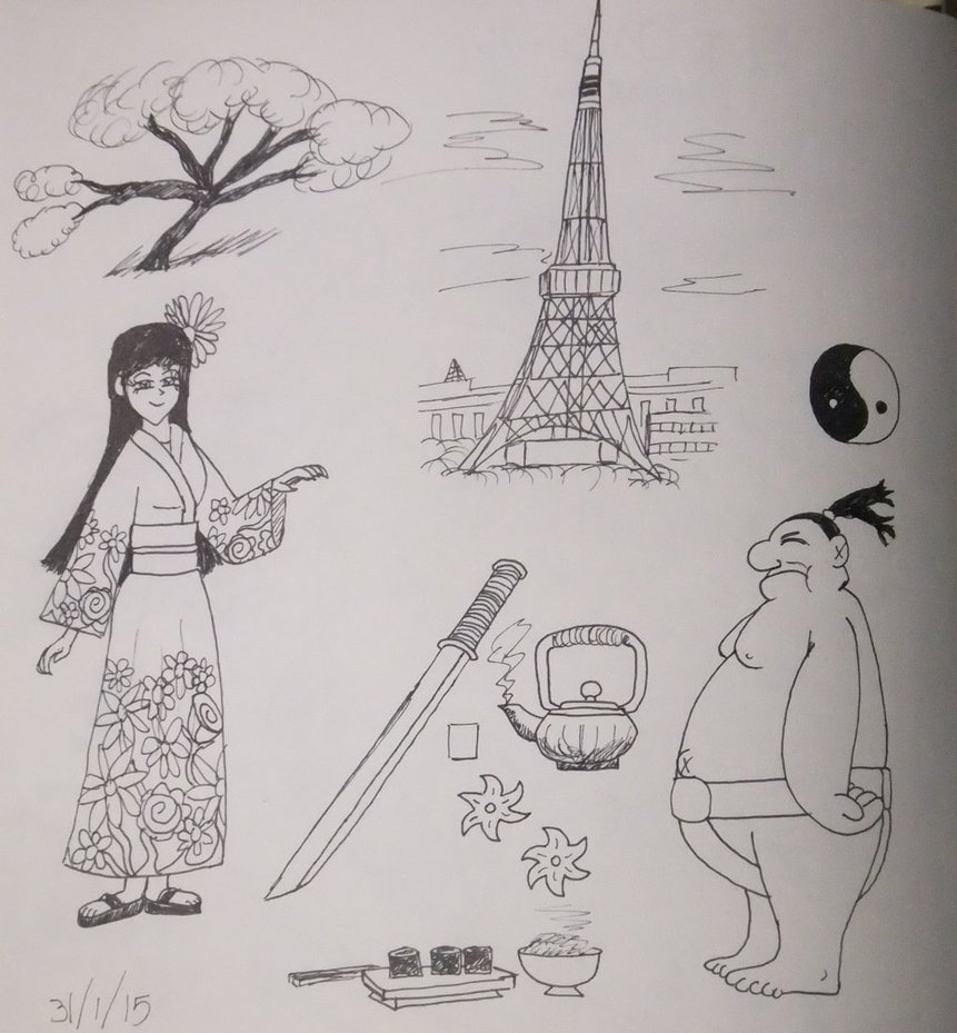 861x929 Japanese Sketches By Lewisdaviespictures - Japanese Sketches