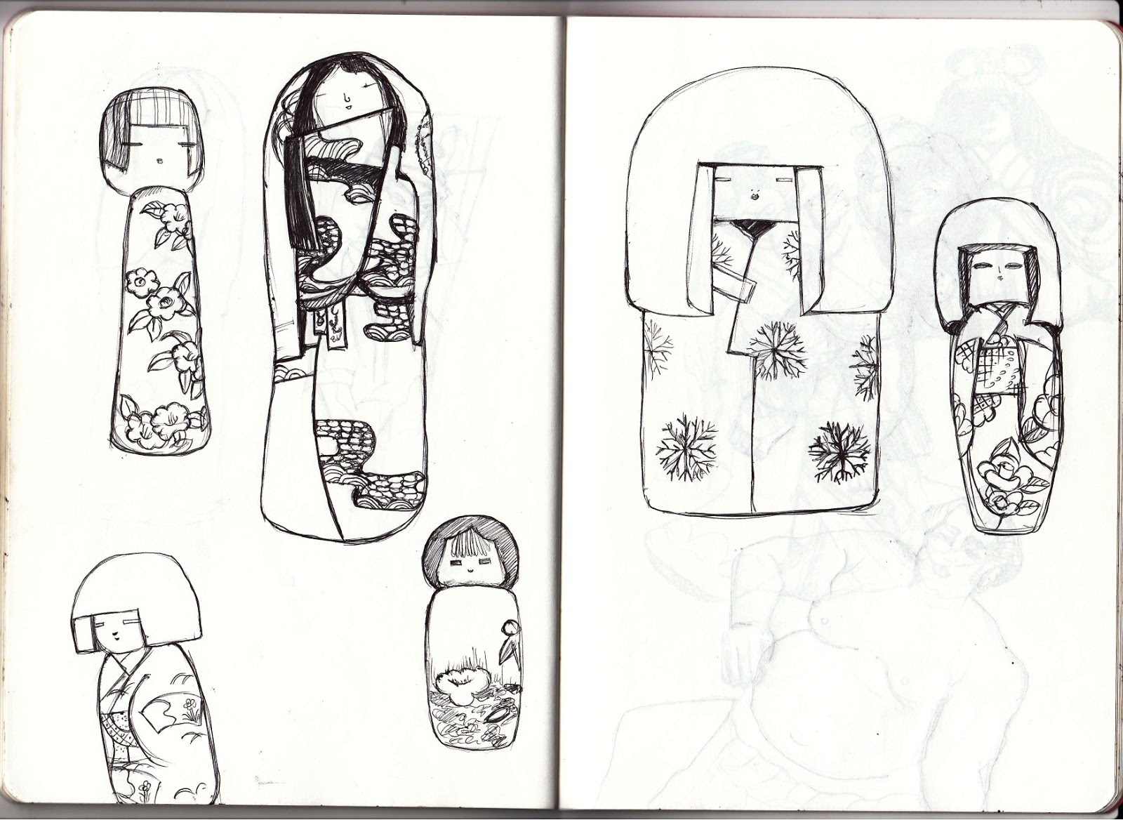 1600x1168 The Delhi Sketchers The Dolls Of Japan Exhibition - Japanese Sketches