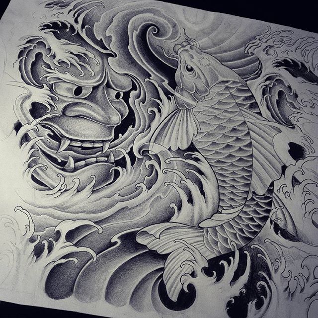 640x640 Japanese Tattoo Drawing, Pencil, Sketch, Colorful, Realistic Art - Japanese Tattoo Sketch