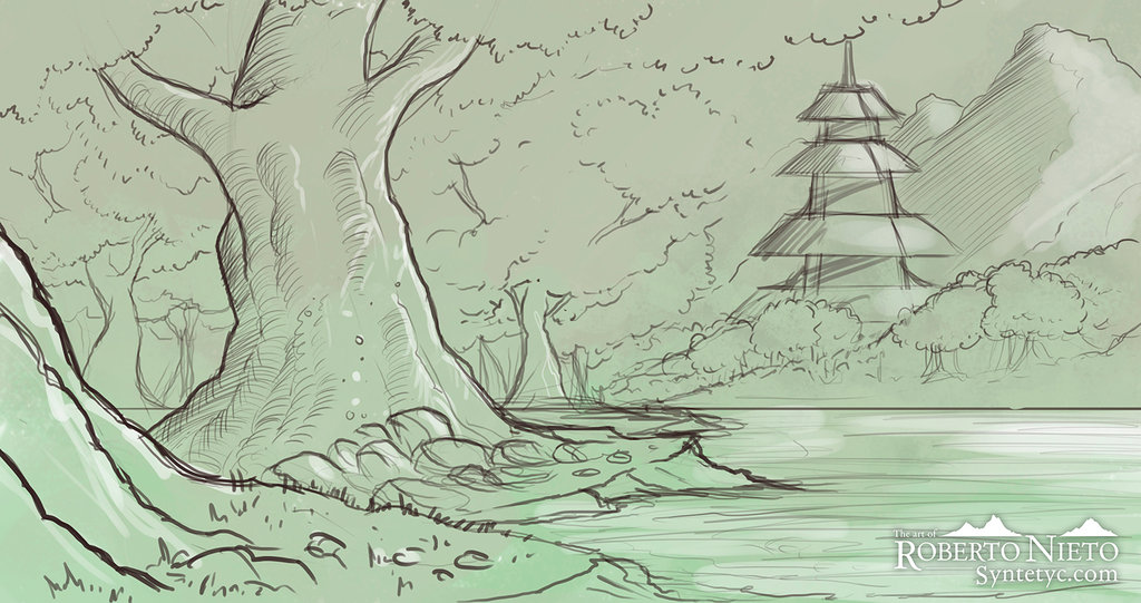 1024x541 Japanese Temple - Japanese Temple Sketch