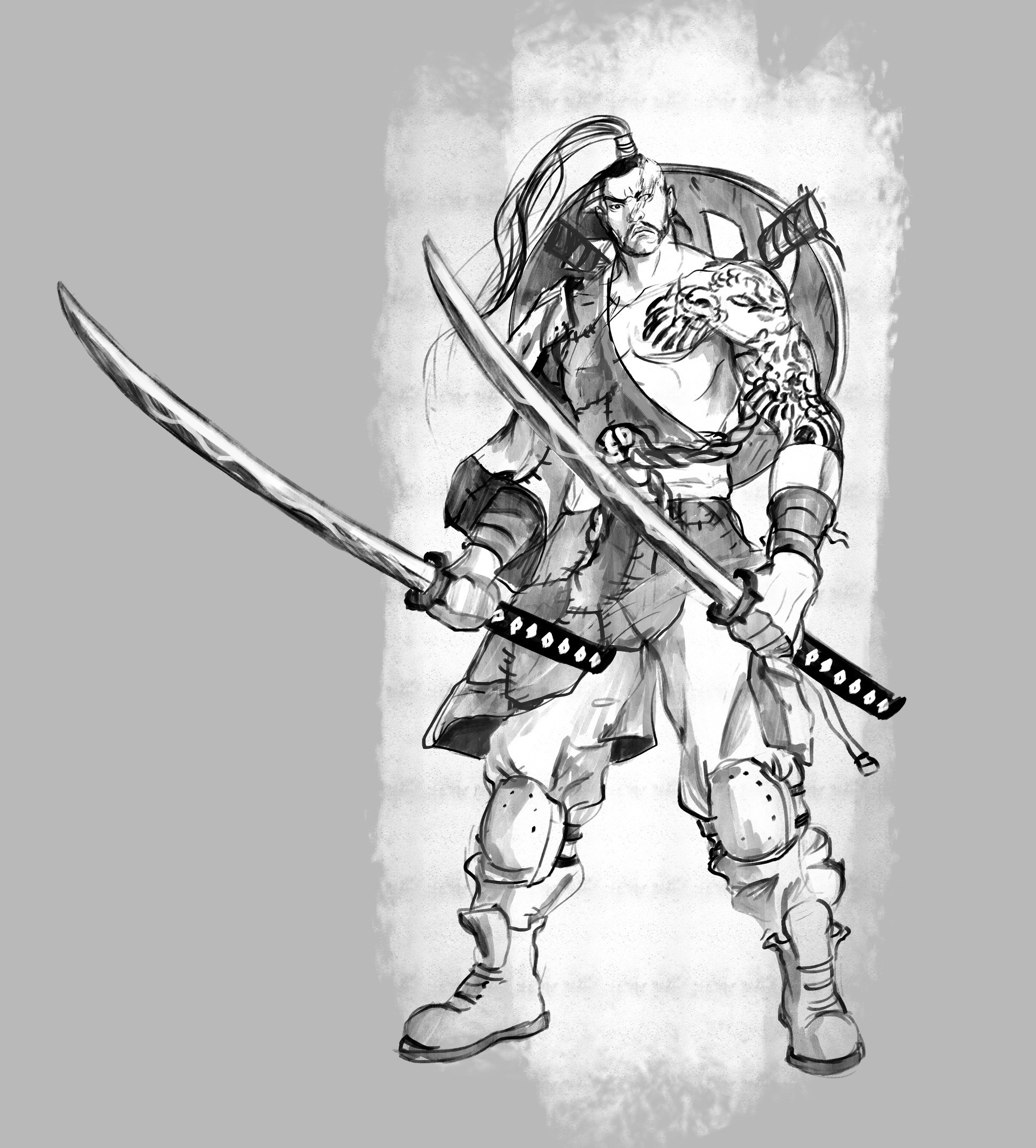 1920x2128 Grazia Ferlito - Japanese Warrior Sketch