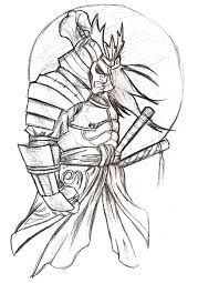 198x255 Japanese Samurai Drawings Ronin Samurai Drawing By Baron Pollak - Japanese Warrior Sketch