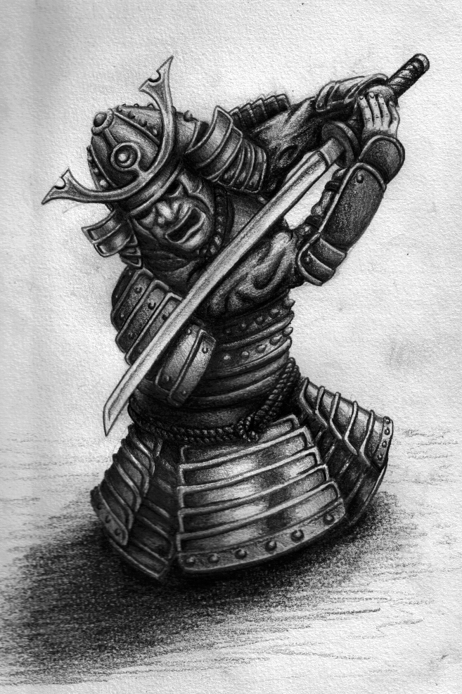 657x987 Japanese Samurai By Draigon666 - Japanese Warrior Sketch