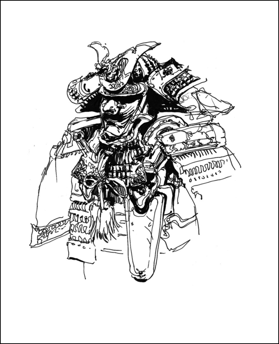 975x1200 Samurai Tarosan - Japanese Warrior Sketch