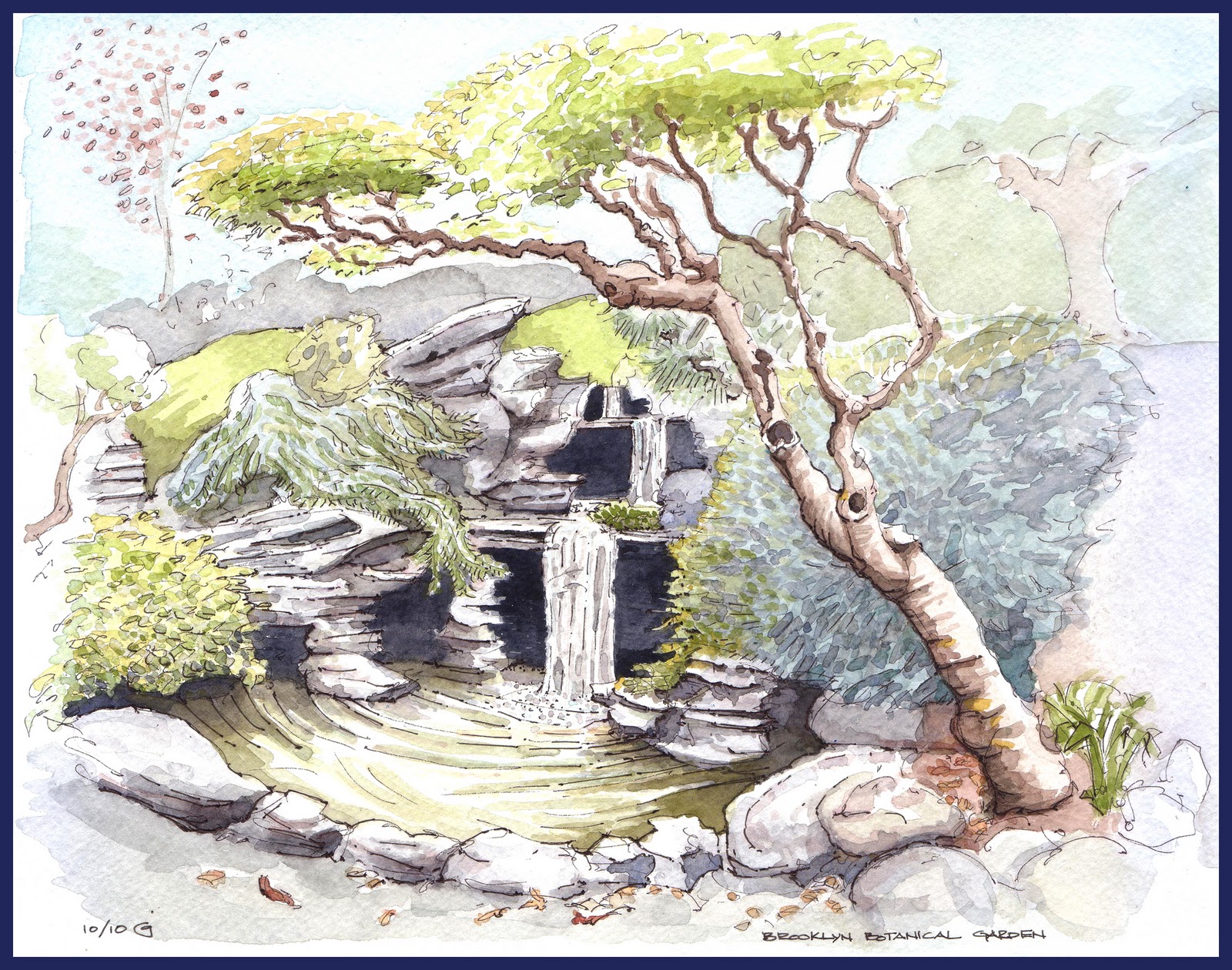 1600x1260 Park Slope Sketch The Falls - Japanese Water Sketch